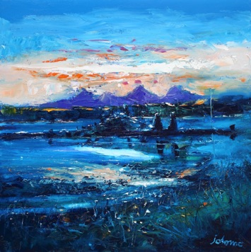 Evening light over Finlaggan Isle of Islay 24x24